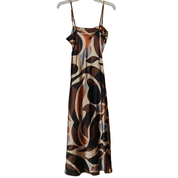 House of Harlow 1960 Abstract Satin Midi Slip Dress NWOT - Picture 4 of 8